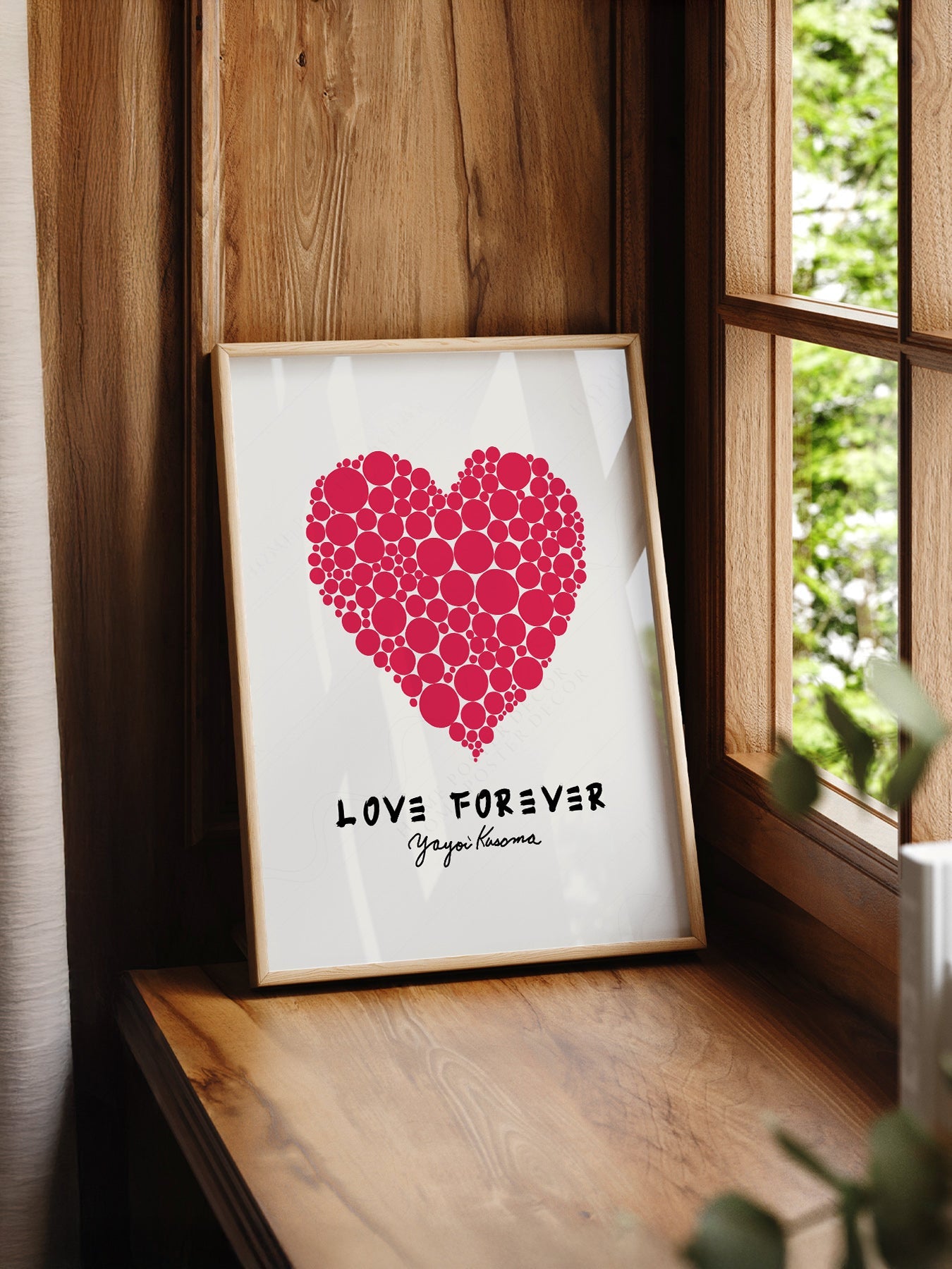 Yayoi Kusama Love Forever Art Print – Red Heart Polka Dot Poster