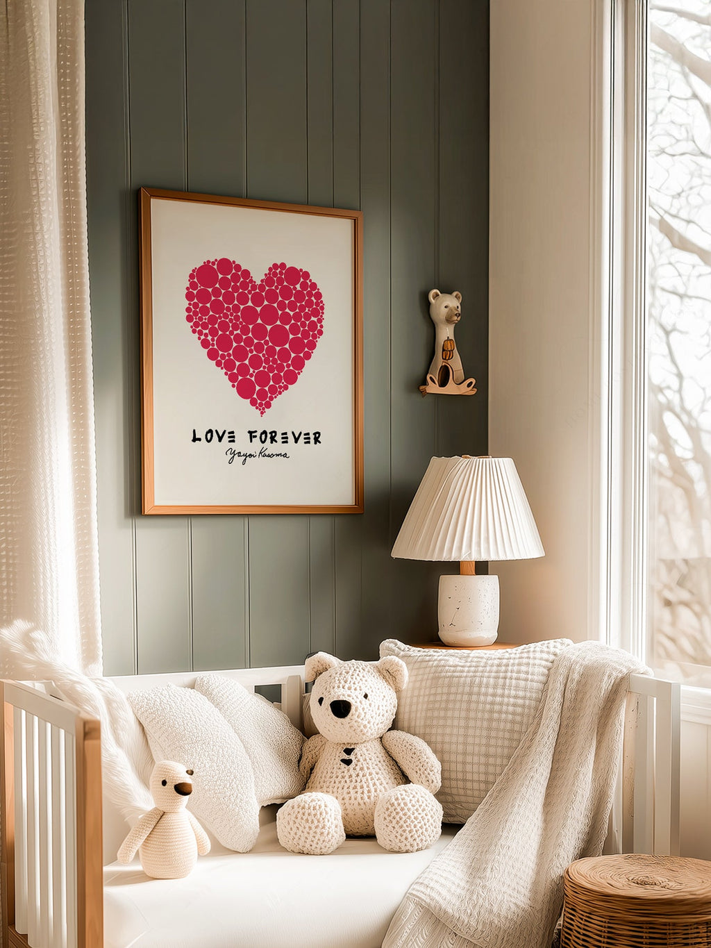 Yayoi Kusama Love Forever Art Print – Red Heart Polka Dot Poster