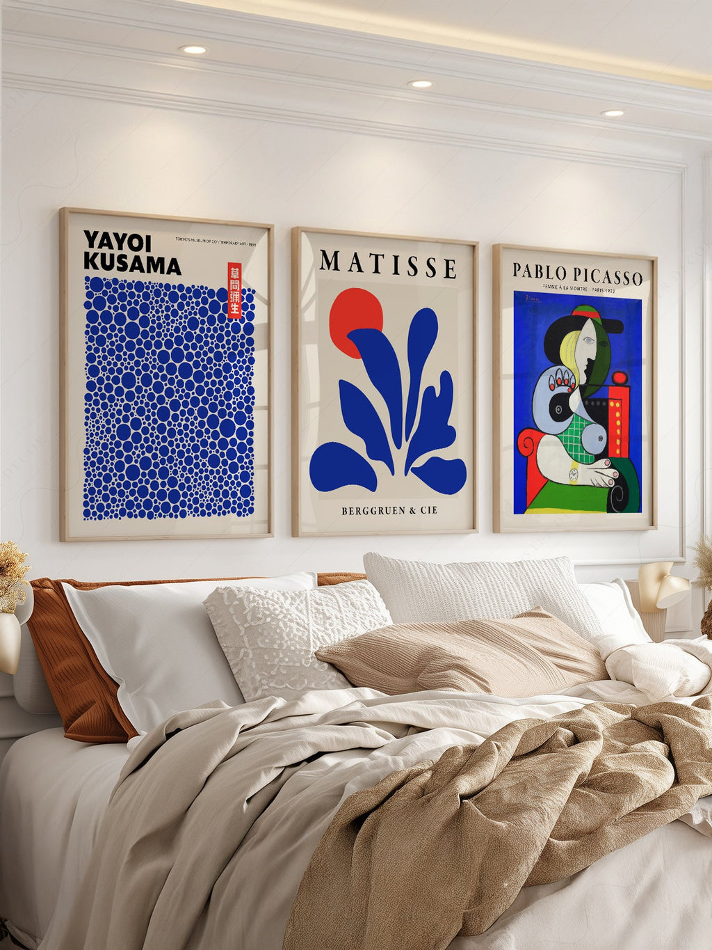 Henri Matisse, Yayoi Kusama, Pablo Picasso Set of 3 Art Prints – Modern Gallery Wall Posters