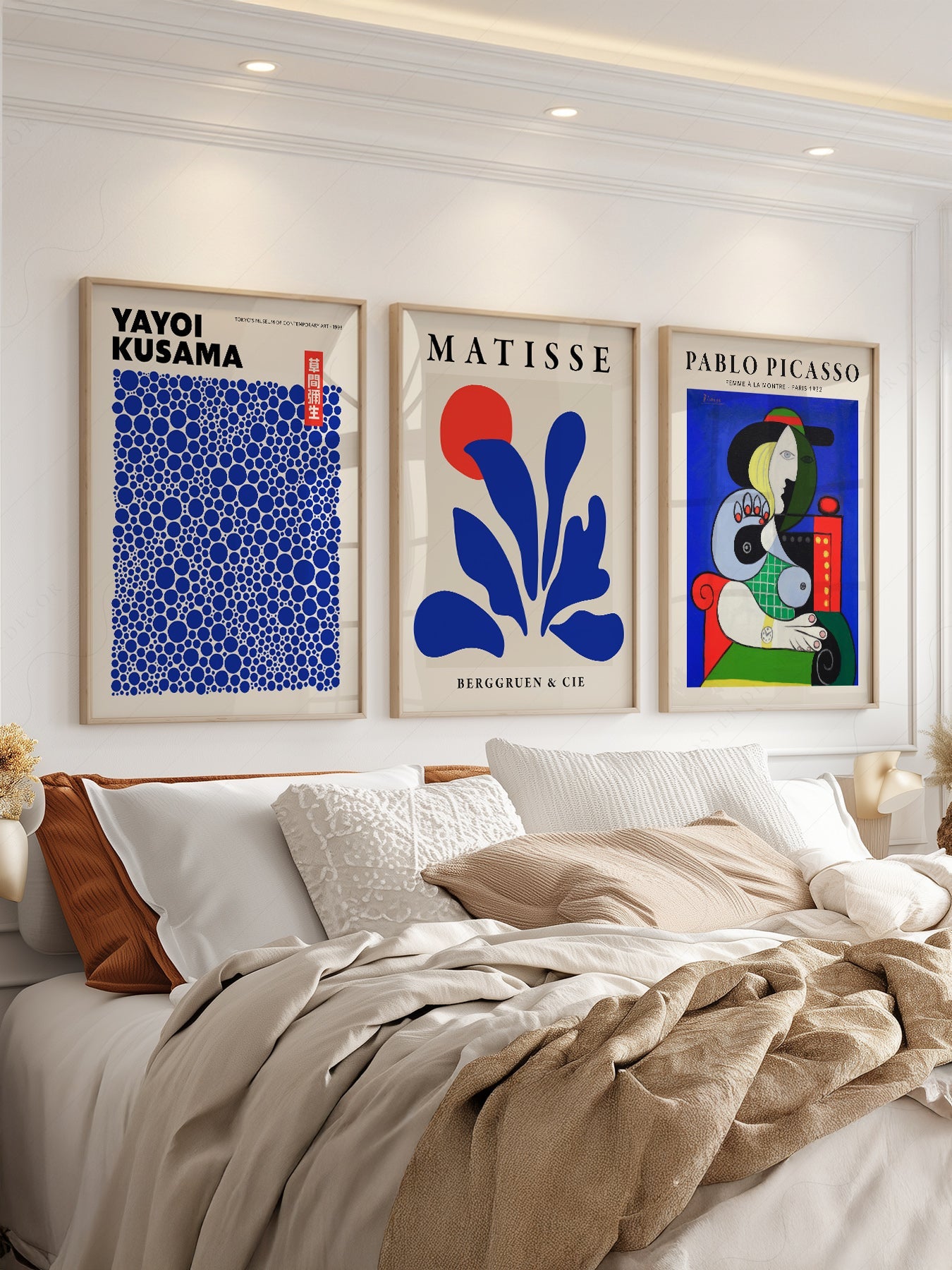 Henri Matisse, Yayoi Kusama, Pablo Picasso Set of 3 Art Prints – Modern Gallery Wall Posters