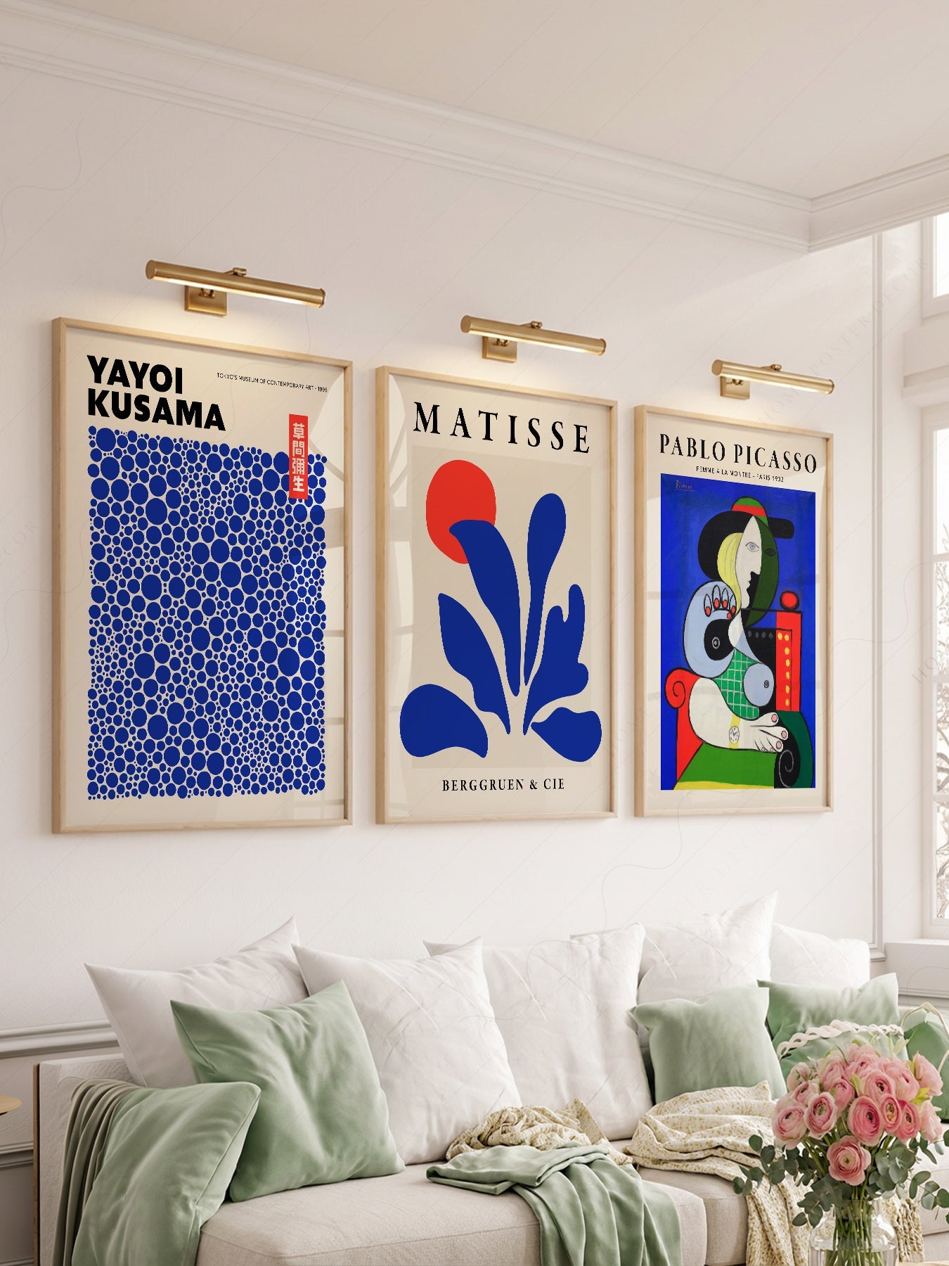 Henri Matisse, Yayoi Kusama, Pablo Picasso Set of 3 Art Prints – Modern Gallery Wall Posters