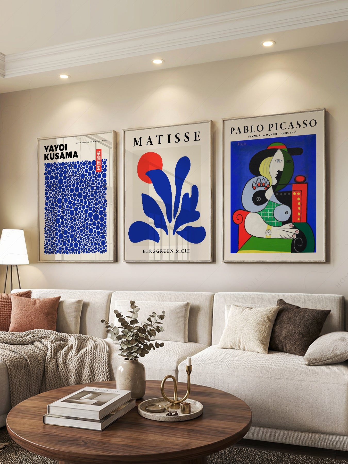 Henri Matisse, Yayoi Kusama, Pablo Picasso Set of 3 Art Prints – Modern Gallery Wall Posters