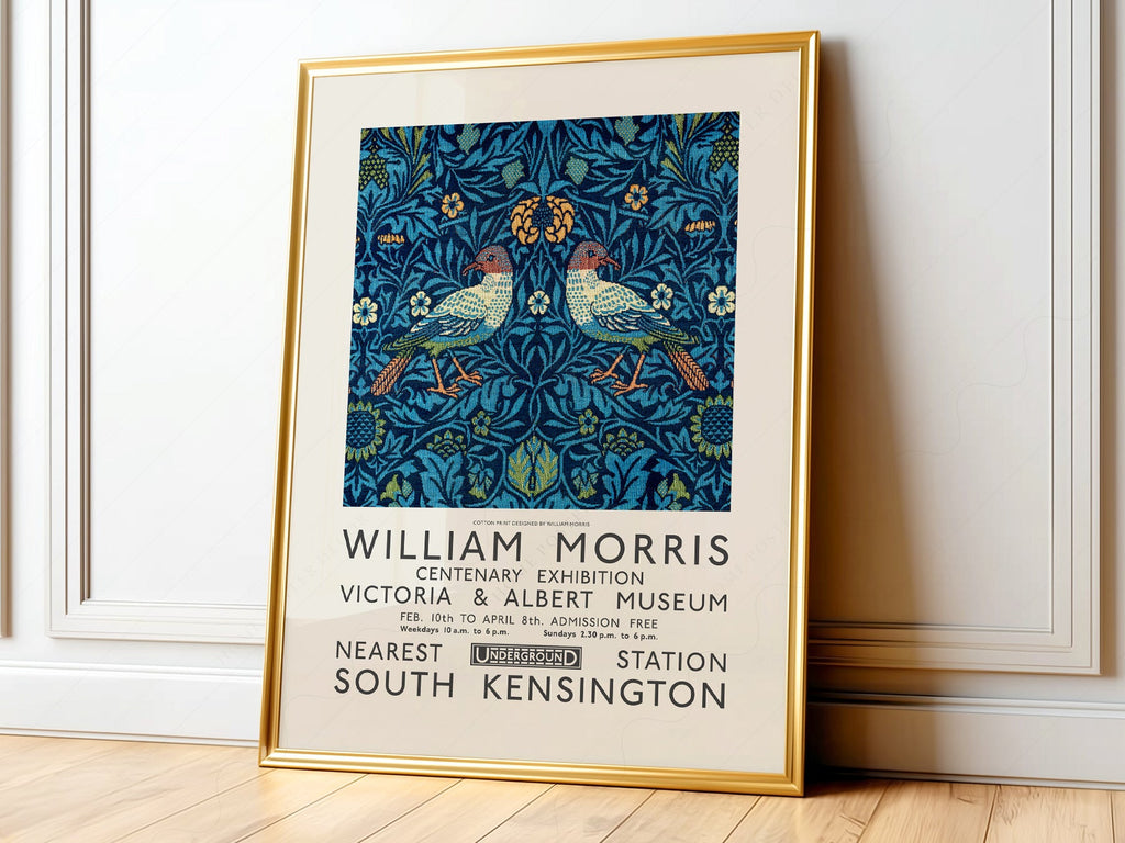 William Morris Bird Exhibition Poster – V&A Museum Art Print Wall Decor