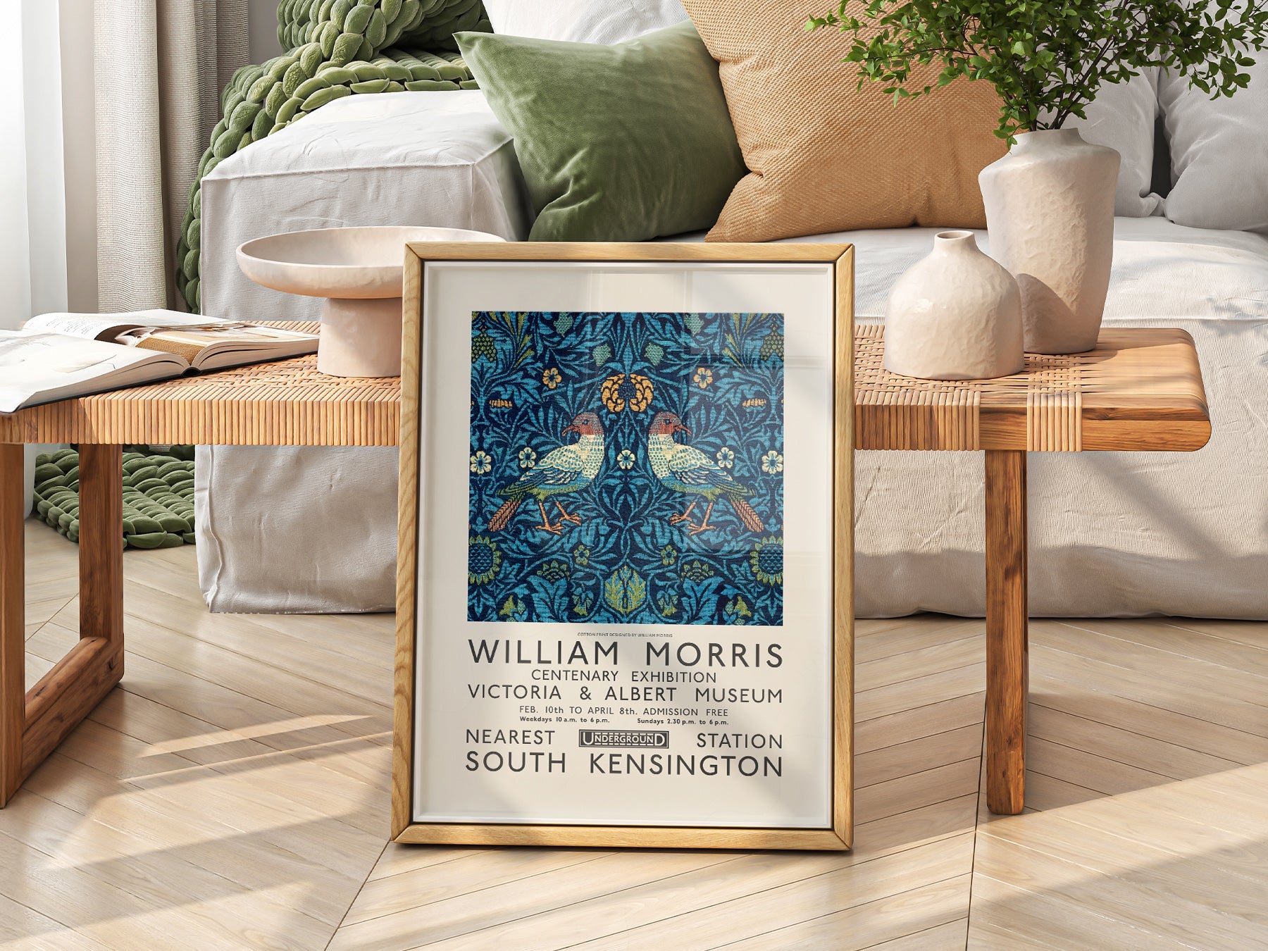 William Morris Bird Exhibition Poster – V&A Museum Art Print Wall Decor