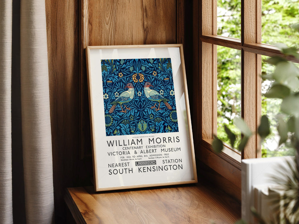 William Morris Bird Exhibition Poster – V&A Museum Art Print Wall Decor