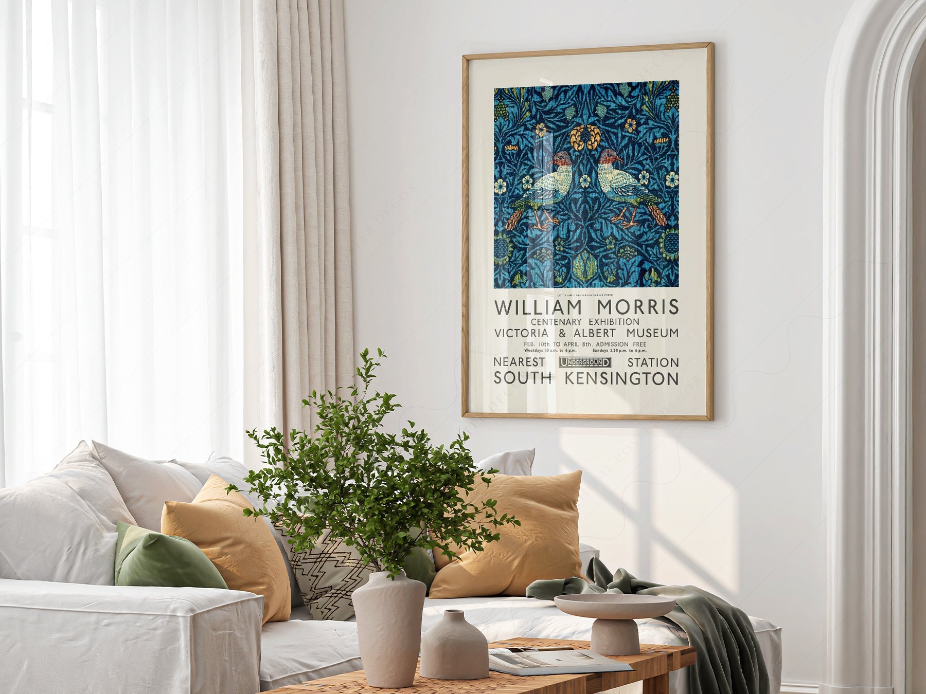 William Morris Bird Exhibition Poster – V&A Museum Art Print Wall Decor