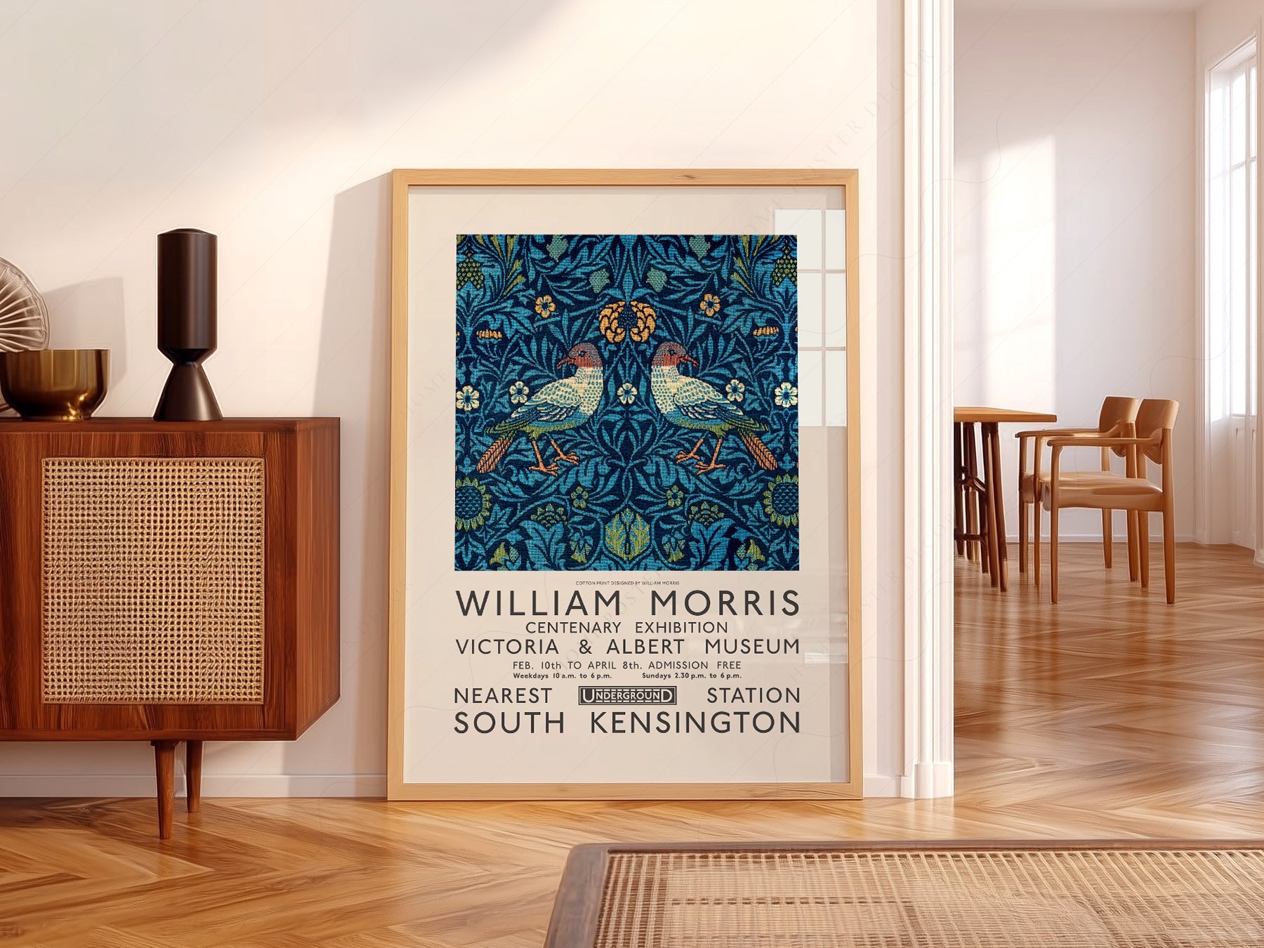 William Morris Bird Exhibition Poster – V&A Museum Art Print Wall Decor