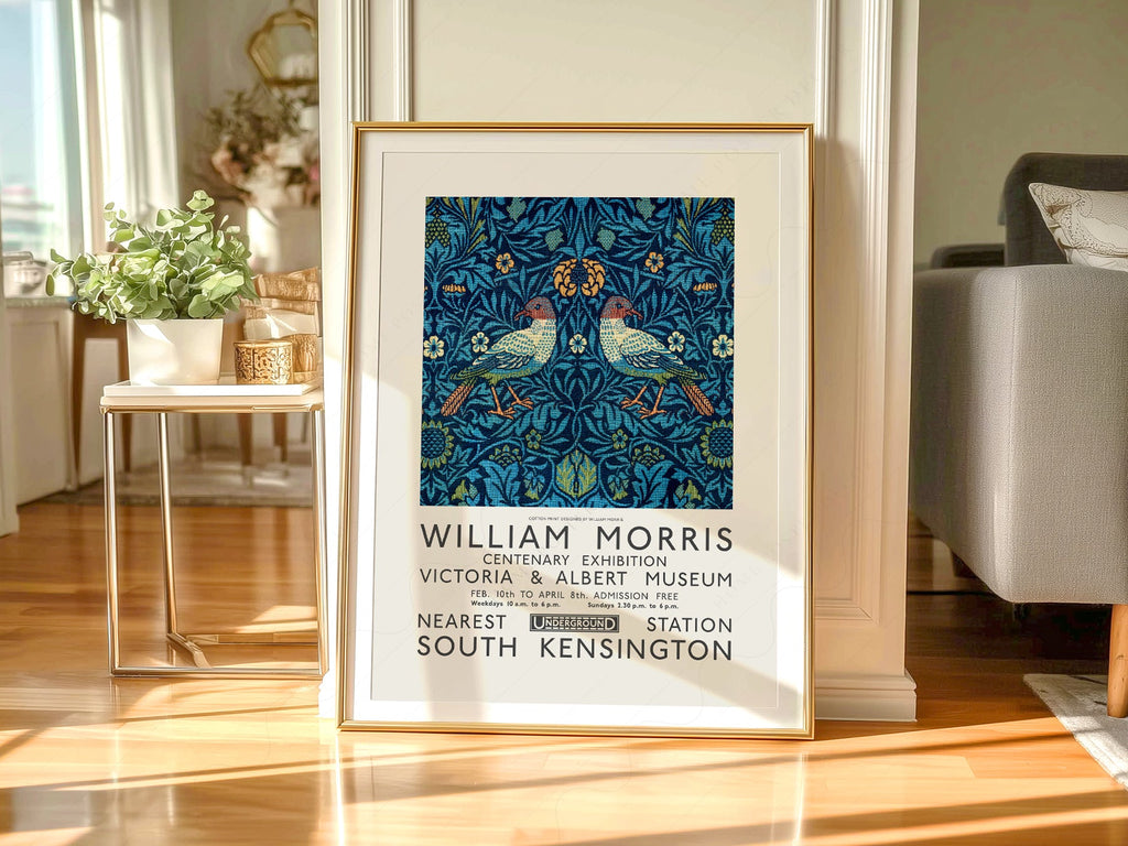 William Morris Bird Exhibition Poster – V&A Museum Art Print Wall Decor