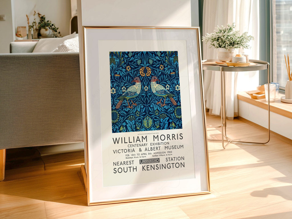 William Morris Bird Exhibition Poster – V&A Museum Art Print Wall Decor