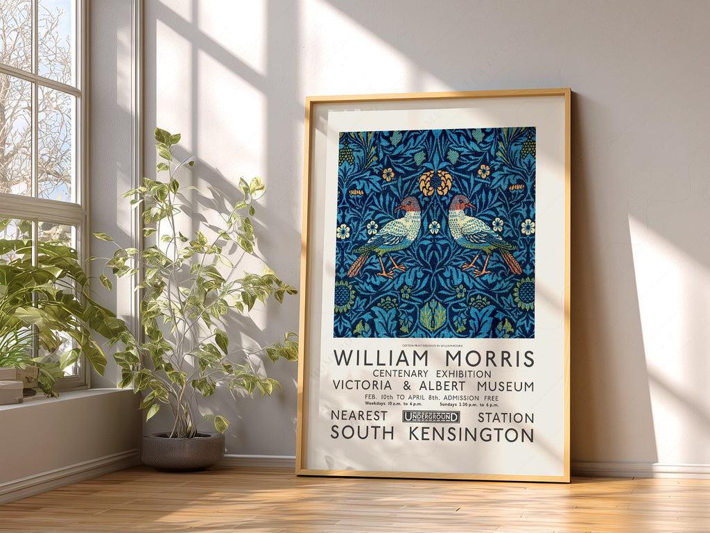 William Morris Bird Exhibition Poster – V&A Museum Art Print Wall Decor