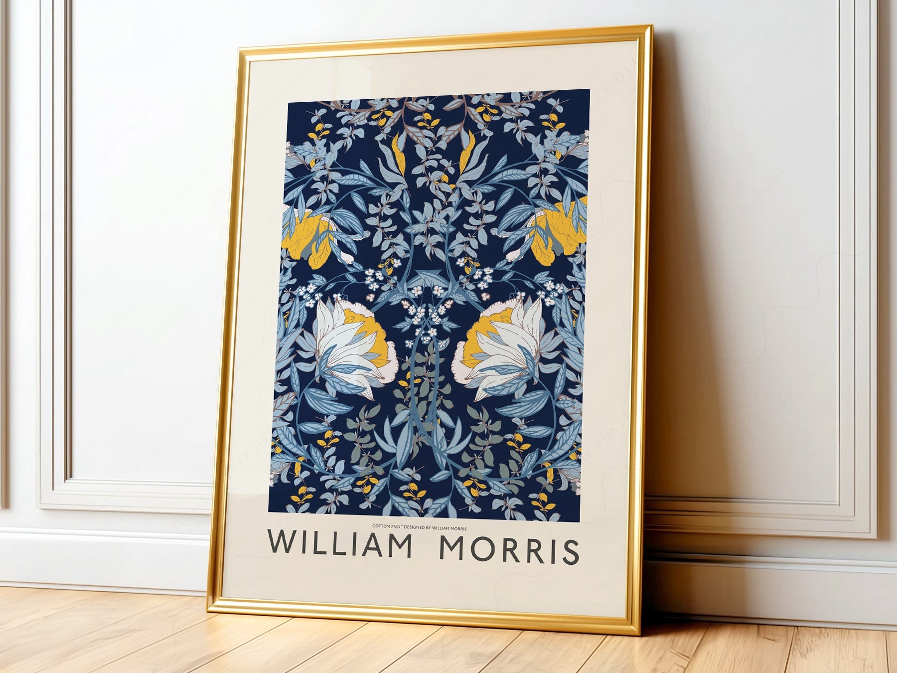 William Morris Blue Floral - Botanical Wall Art Print