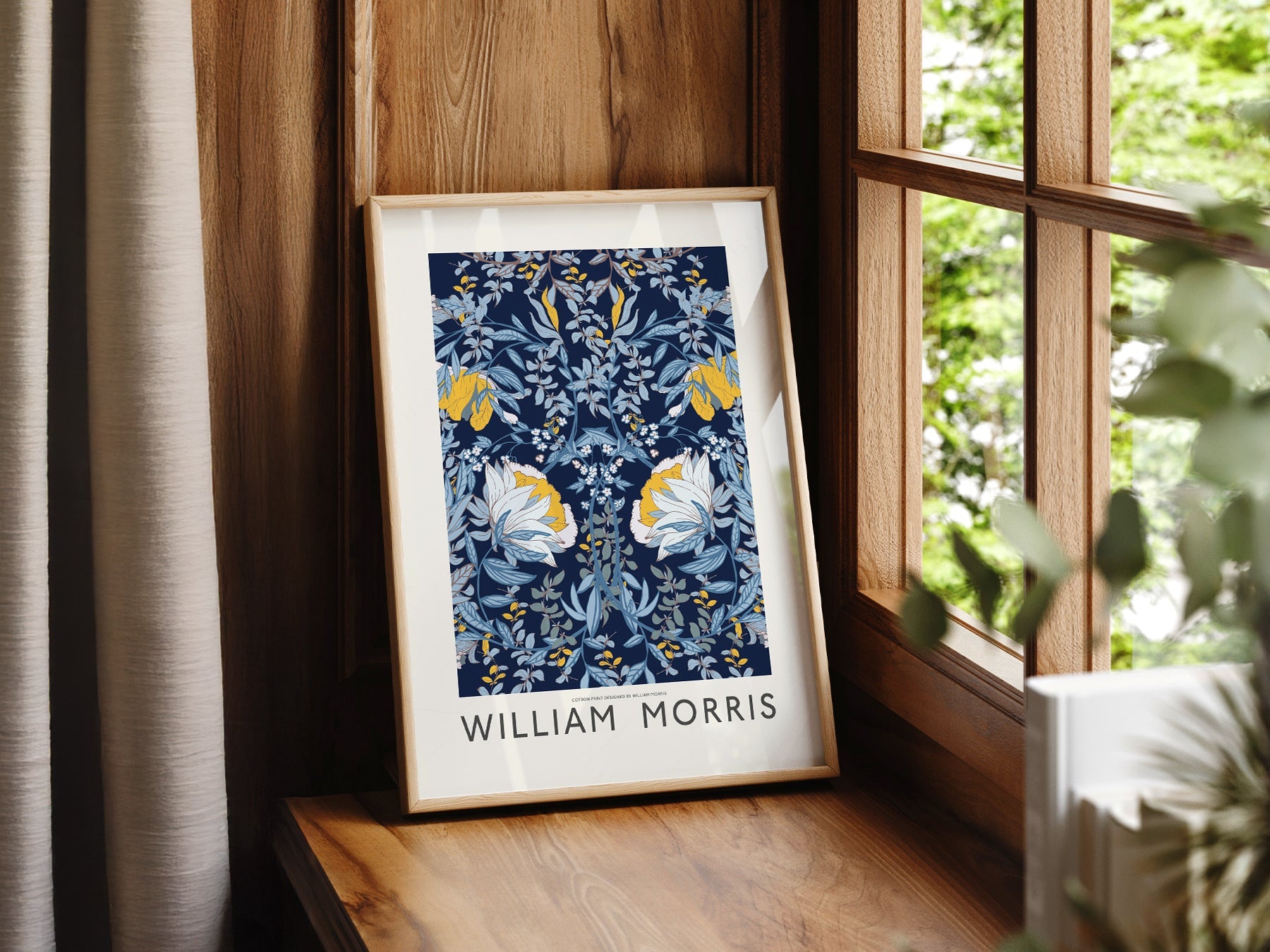 William Morris Blue Floral - Botanical Wall Art Print