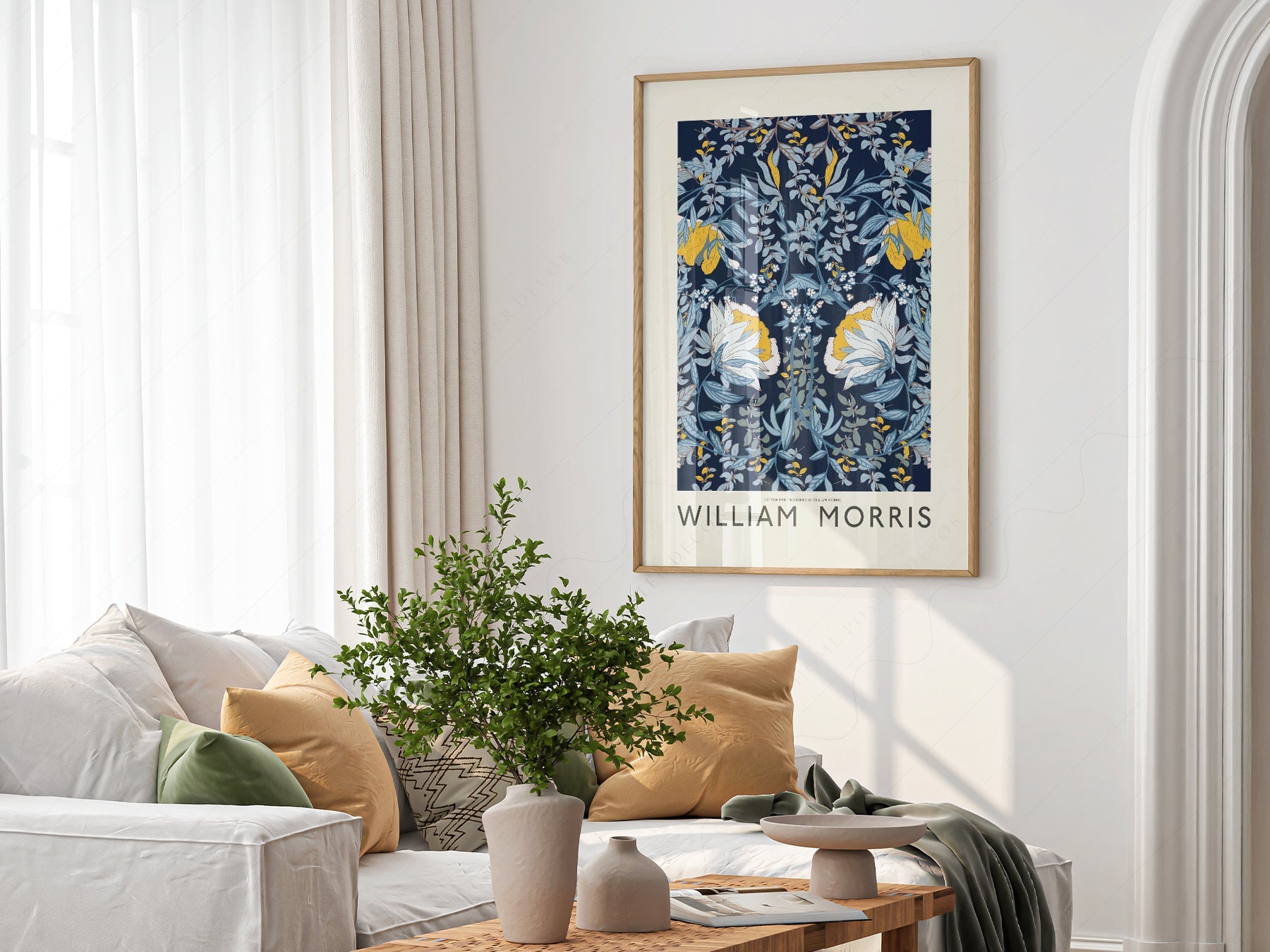 William Morris Blue Floral - Botanical Wall Art Print