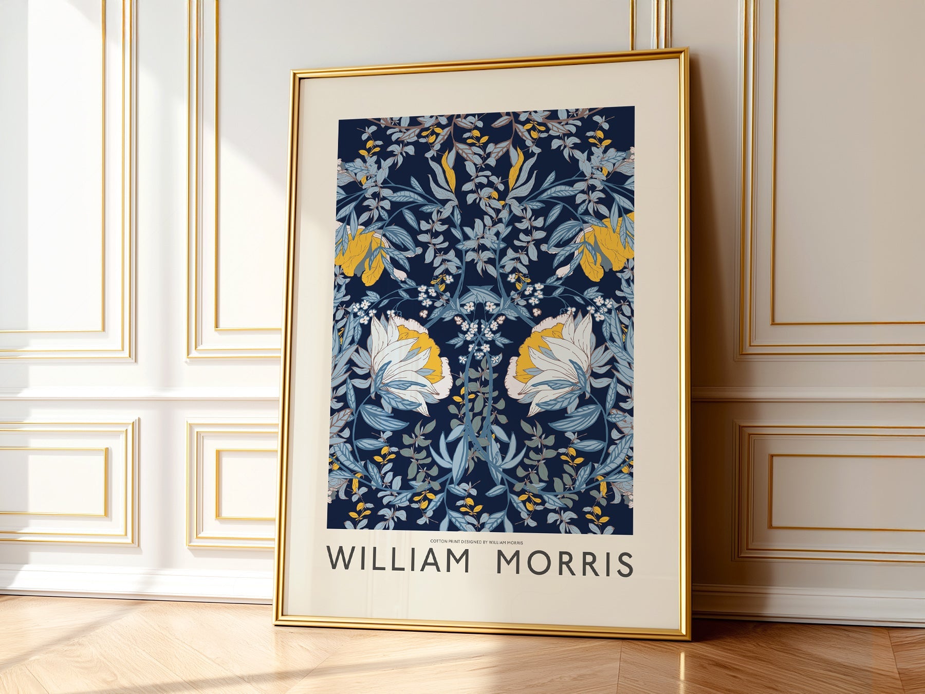 William Morris Blue Floral - Botanical Wall Art Print