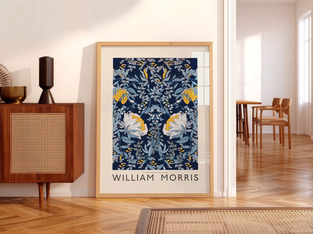 William Morris Blue Floral - Botanical Wall Art Print