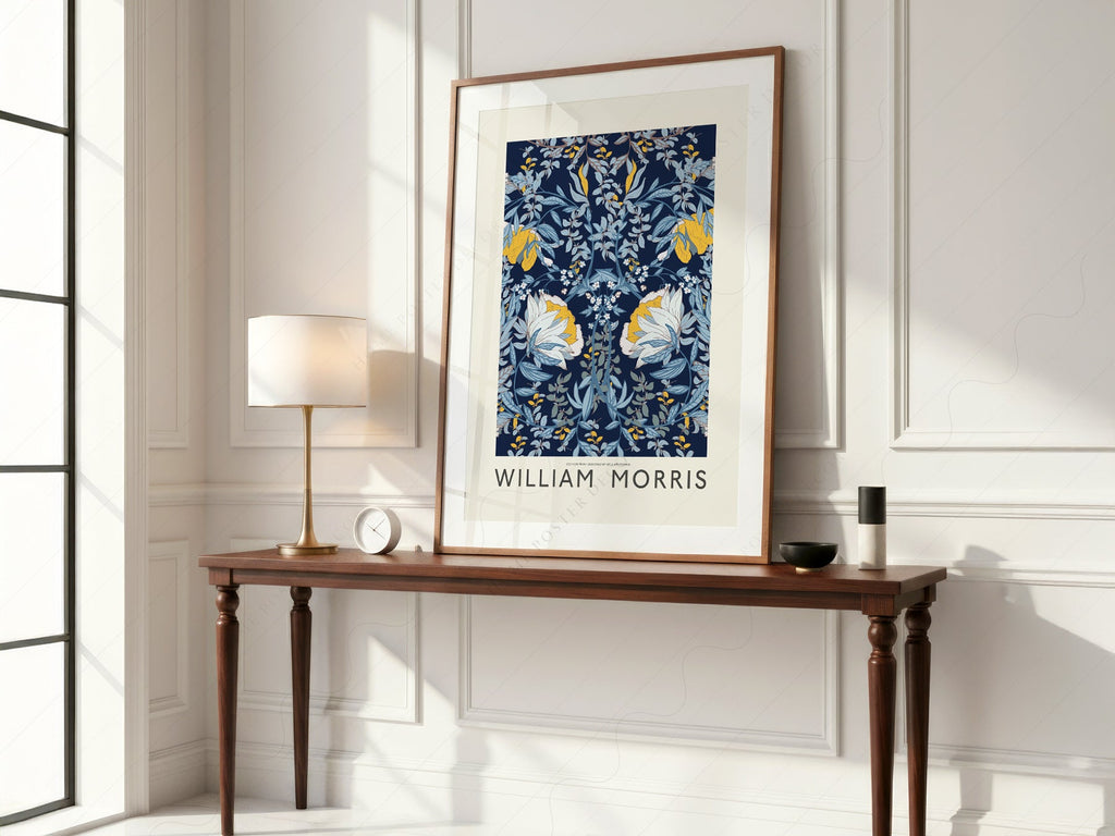 William Morris Blue Floral - Botanical Wall Art Print