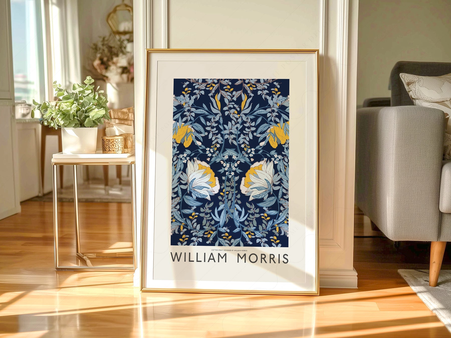 William Morris Blue Floral - Botanical Wall Art Print