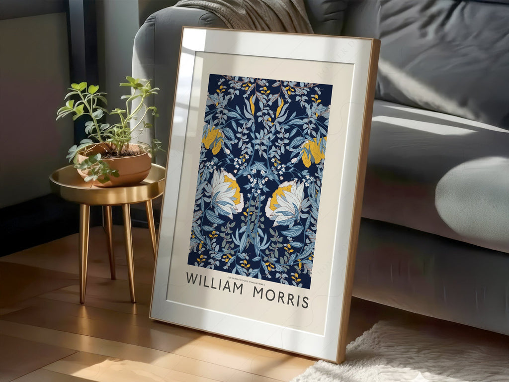 William Morris Blue Floral - Botanical Wall Art Print