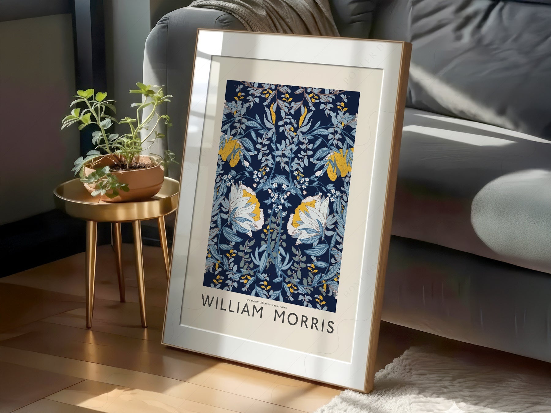 William Morris Blue Floral - Botanical Wall Art Print