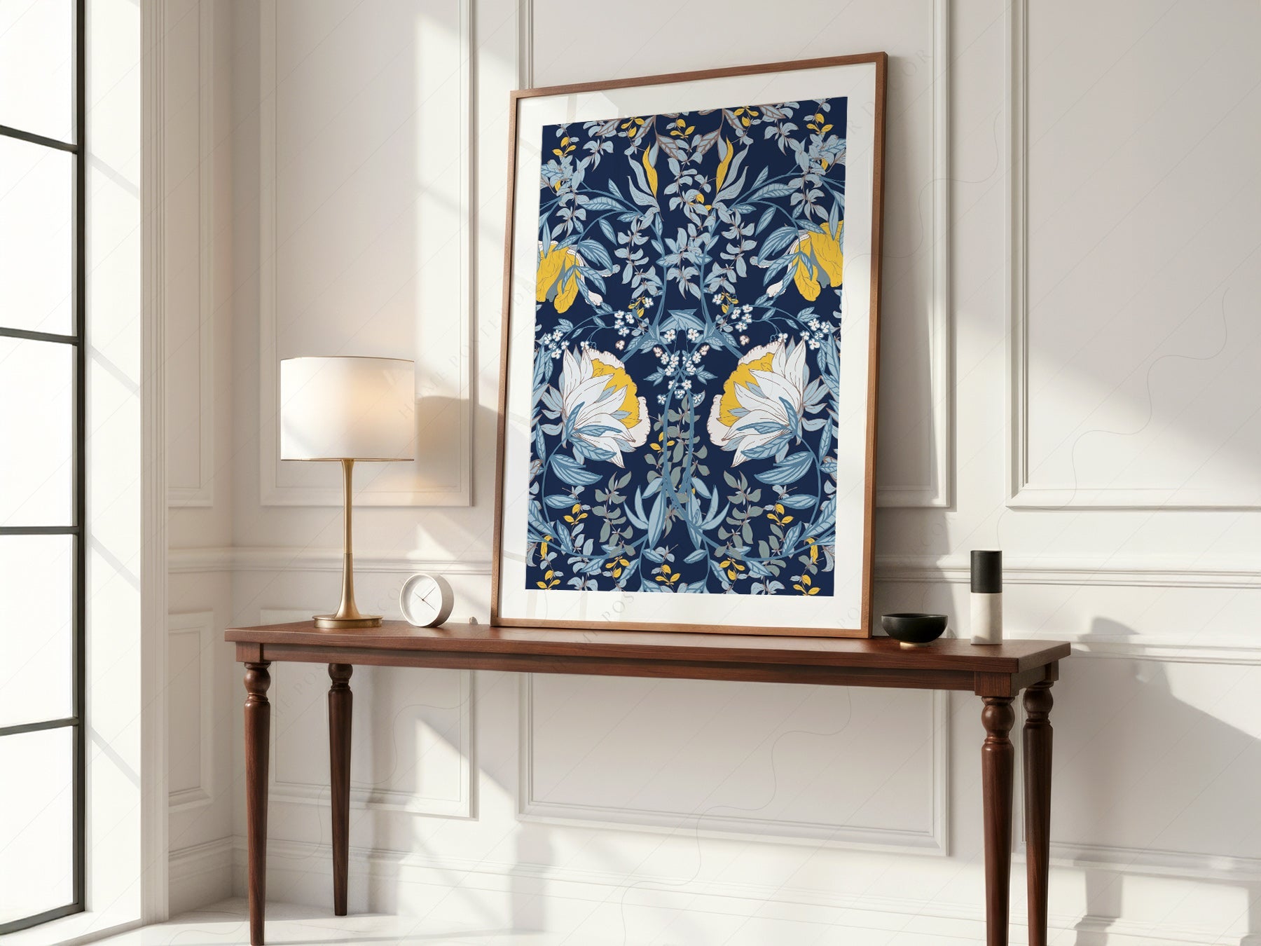 William Morris Blue Floral Art Print – Botanical Wall Art Poster