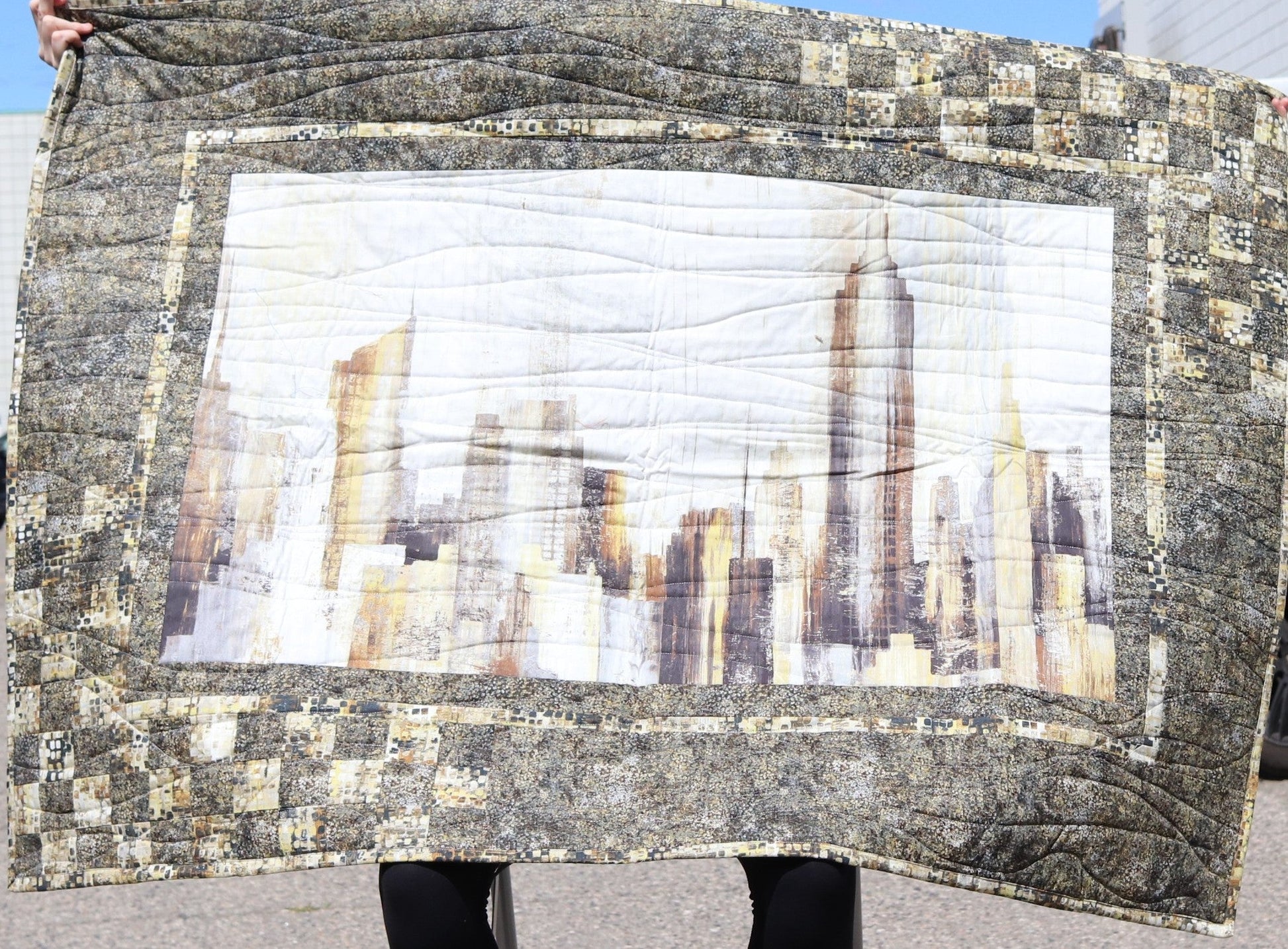 Store Sample- Lap Quilt- Abstract Buildings