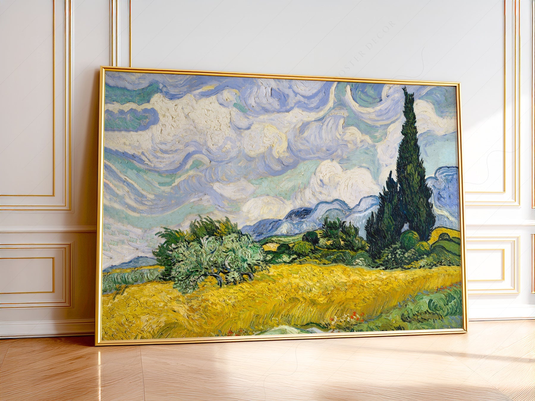Vincent Van Gogh Wheat Fields with Cypresses Print – Famous Painting Wall Art