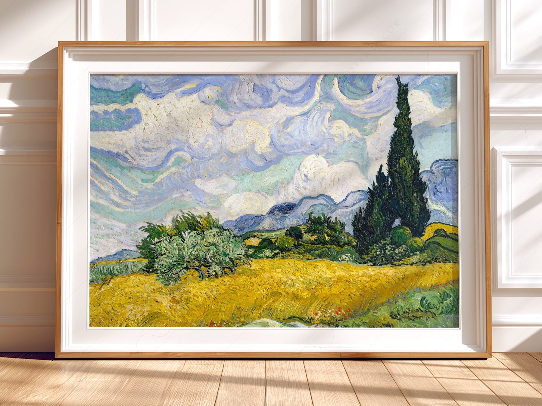 Vincent Van Gogh Wheat Fields with Cypresses Print – Famous Painting Wall Art