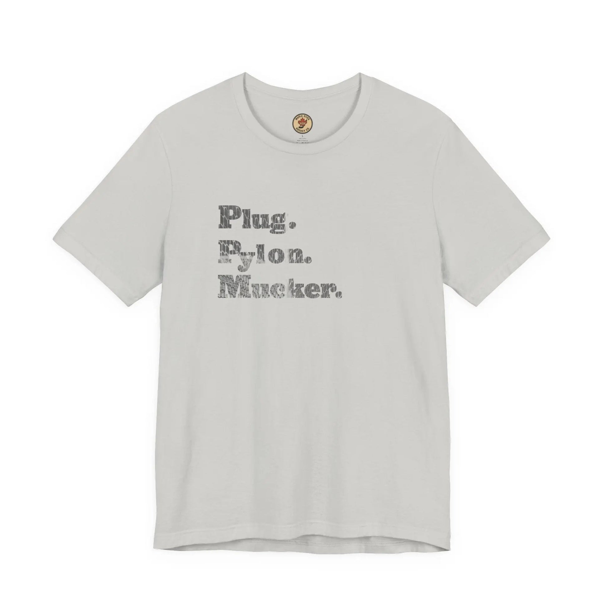 Plug Pylon Mucker T-Shirt - Hockey Hard Worker - Blue Collar Hockey - Maple Stick Hockey - True Fan Gift