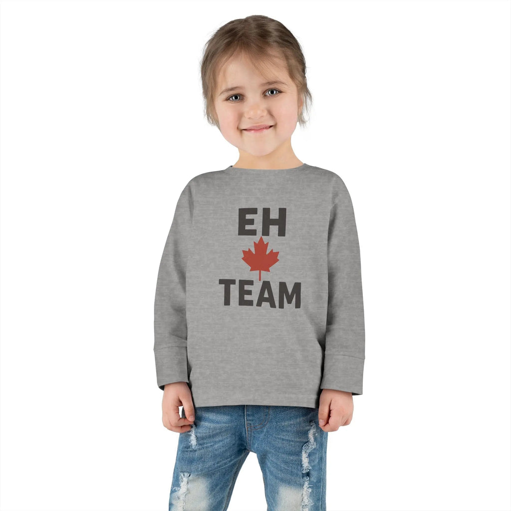 T-shirt à manches longues pour tout-petit Maple Stick « Eh Team » – Fierté de la feuille d'érable