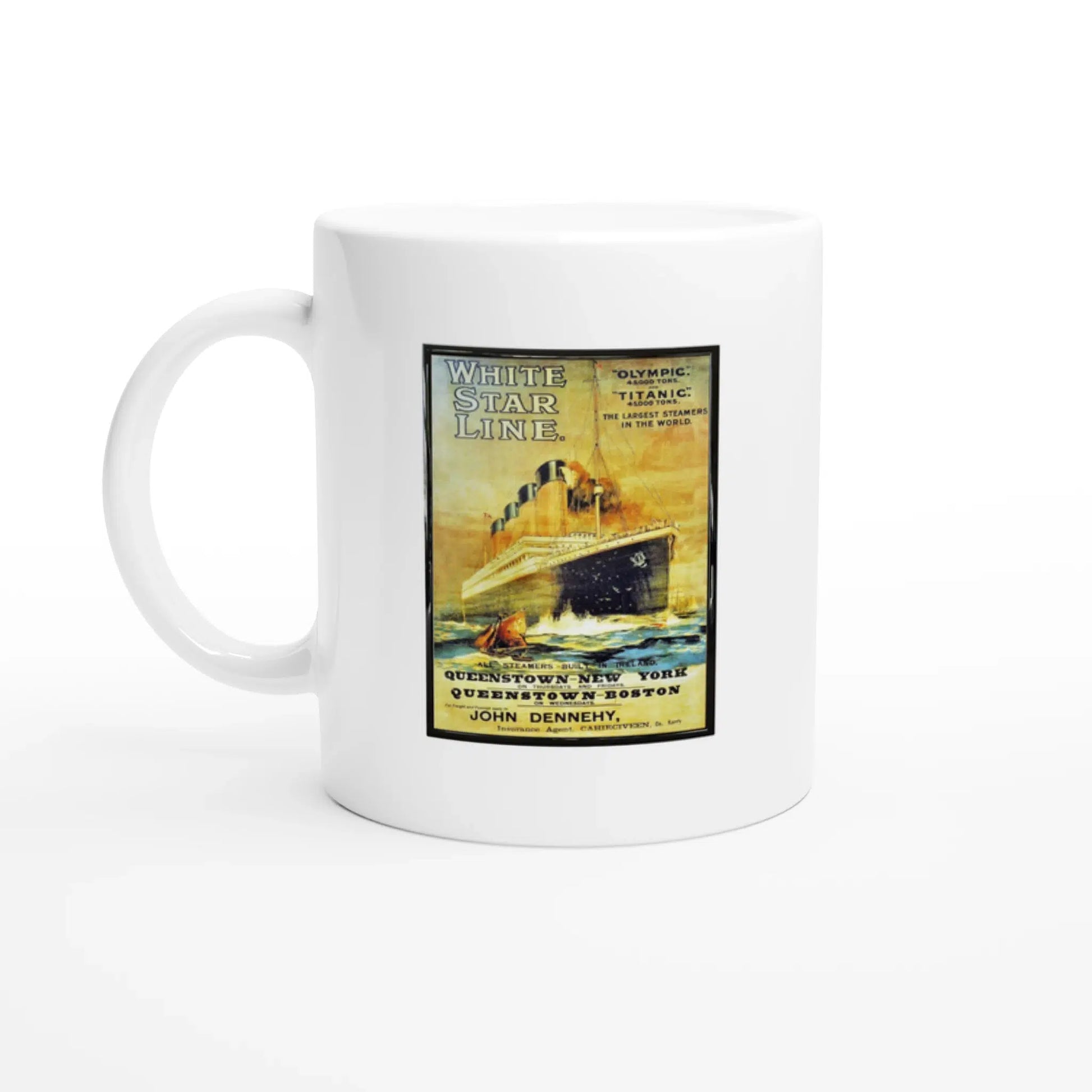 Tasse avec affiche de la White Star Line