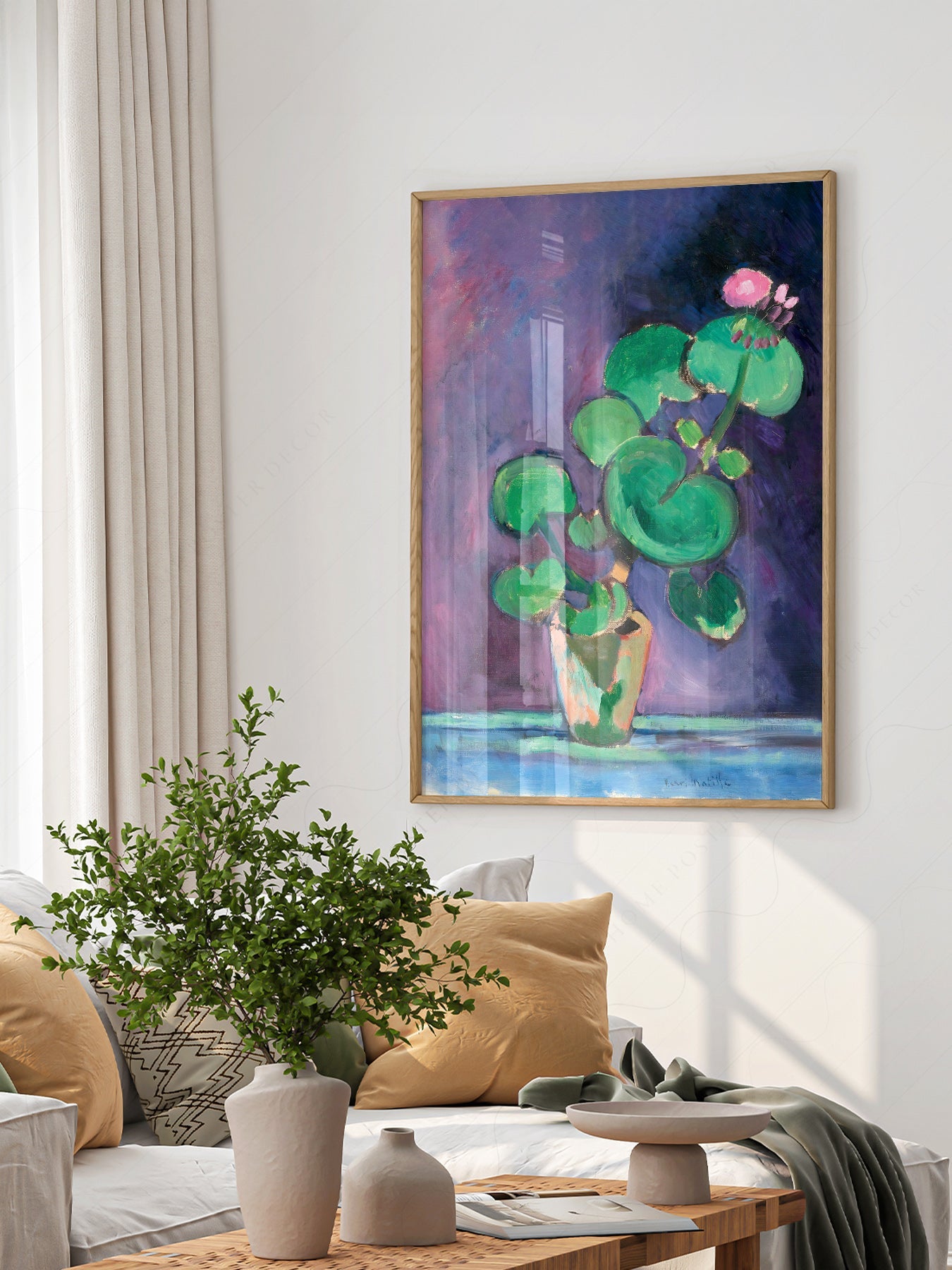 Henri Matisse Geraniums in Vase Art Print – Museum Botanical Wall Decor