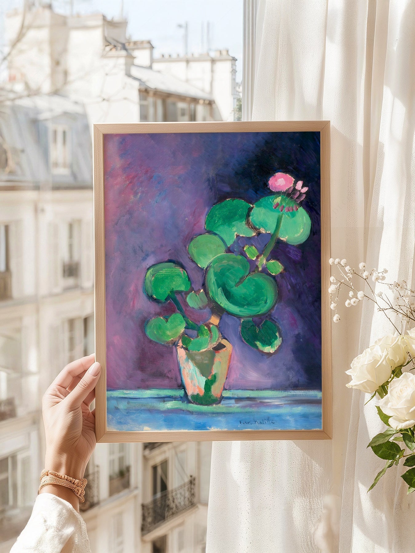 Henri Matisse Geraniums in Vase Art Print – Museum Botanical Wall Decor