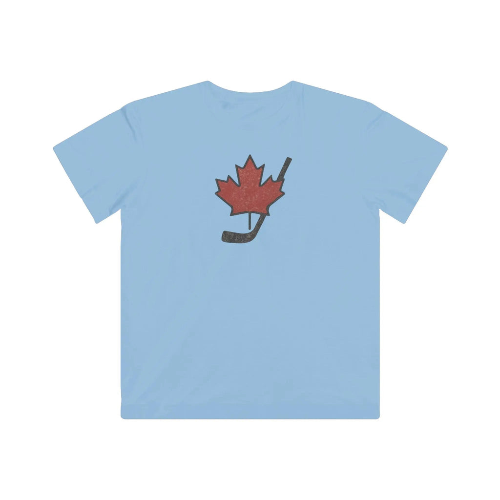 T-shirt vintage feuille d'érable du Canada pour jeunes, style vieilli, idéal pour les fans de hockey