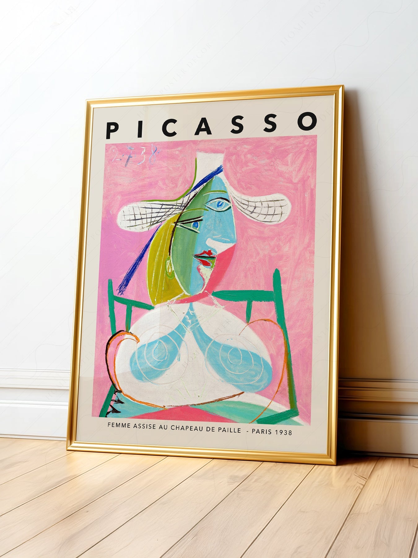 Pablo Picasso Femme Assise au Chapeau de Paille Print – Cubist Wall Art