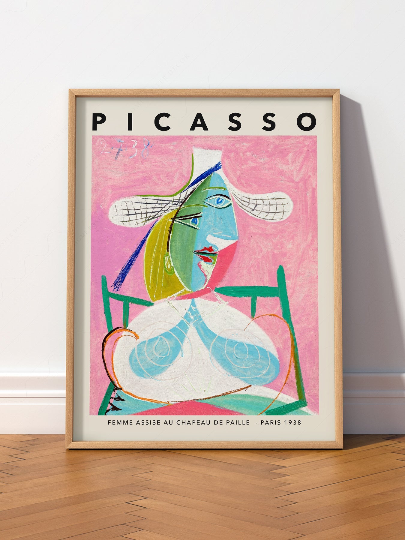 Pablo Picasso Femme Assise au Chapeau de Paille Print – Cubist Wall Art