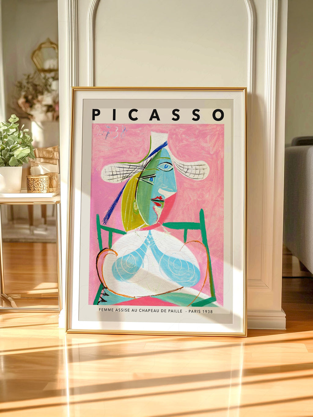 Pablo Picasso Femme Assise au Chapeau de Paille Print – Cubist Wall Art