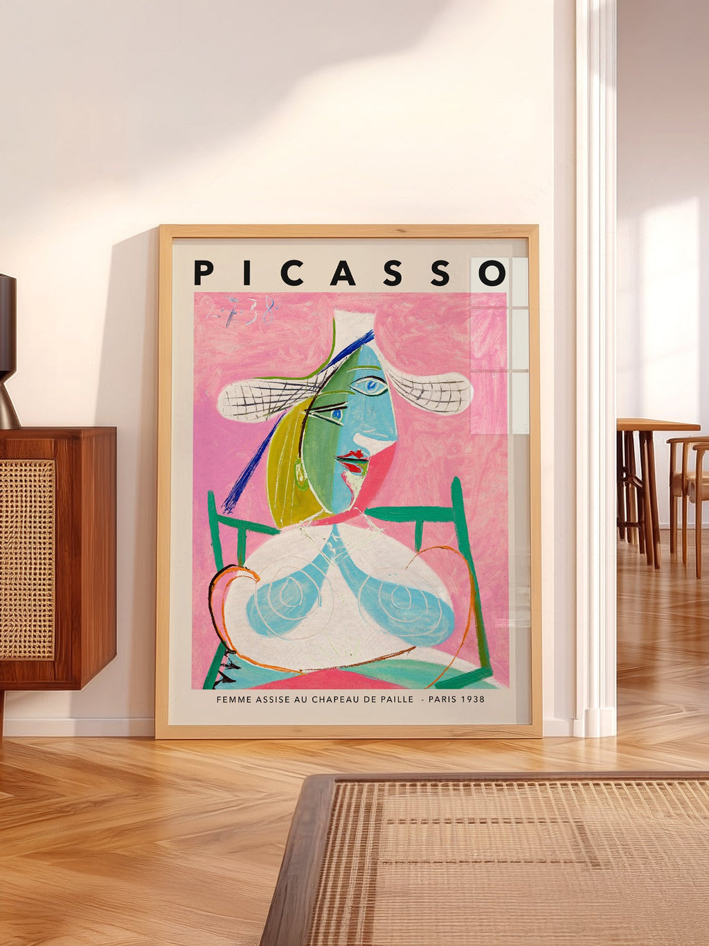 Pablo Picasso Femme Assise au Chapeau de Paille Print – Cubist Wall Art