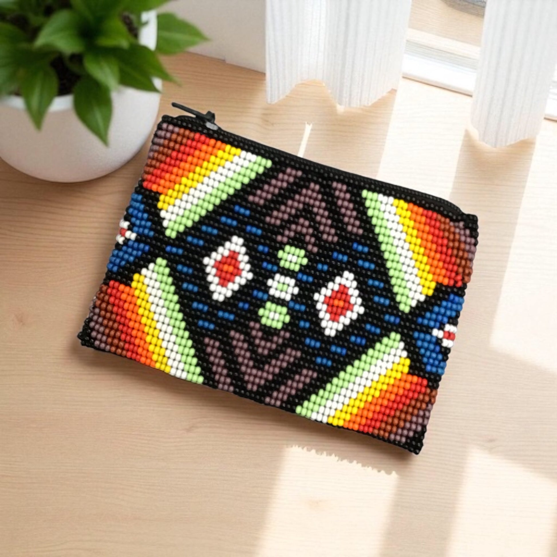 OLDTRIBES™ Geometric Beaded coin purse