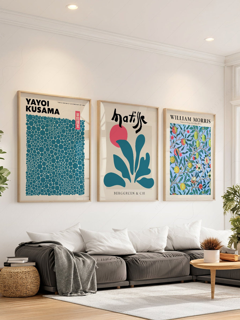 Kusama Matisse William Morris Set of 3 Prints – Eclectic Gallery Wall Art