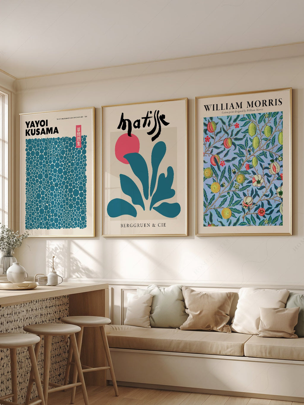 Kusama Matisse William Morris Set of 3 Prints – Eclectic Gallery Wall Art