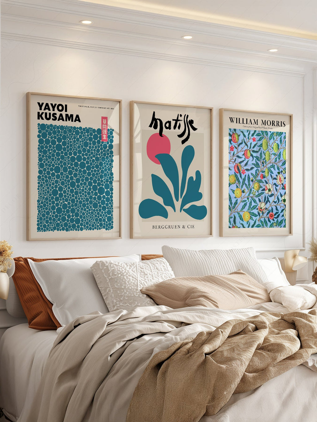 Kusama Matisse William Morris Set of 3 Prints – Eclectic Gallery Wall Art