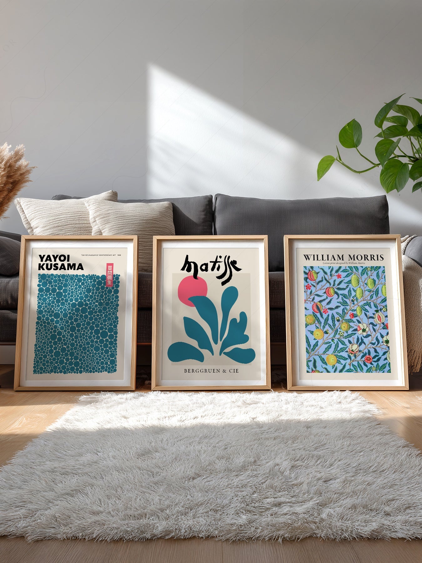 Kusama Matisse William Morris Set of 3 Prints – Eclectic Gallery Wall Art