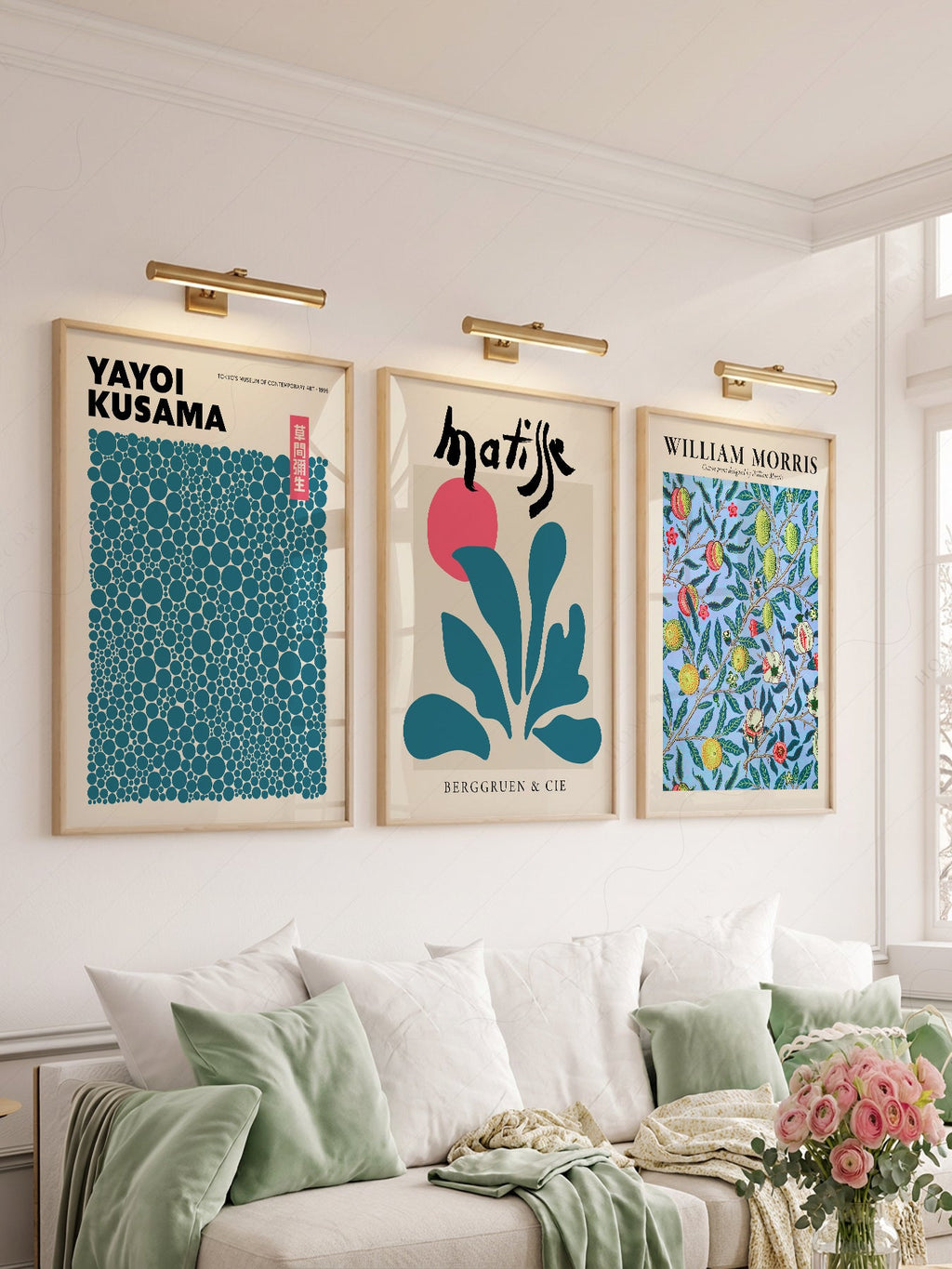 Kusama Matisse William Morris Set of 3 Prints – Eclectic Gallery Wall Art