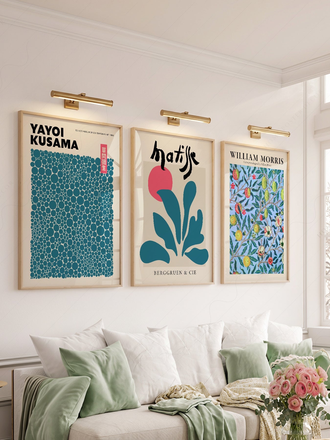 Kusama Matisse William Morris Set of 3 Prints – Eclectic Gallery Wall Art