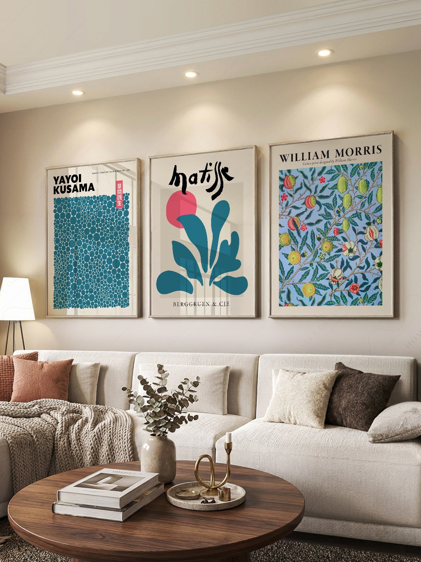 Kusama Matisse William Morris Set of 3 Prints – Eclectic Gallery Wall Art