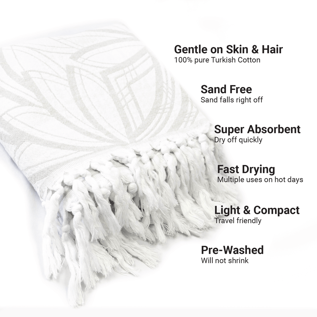 Serviettes turques Canada | Ensemble gris et blanc