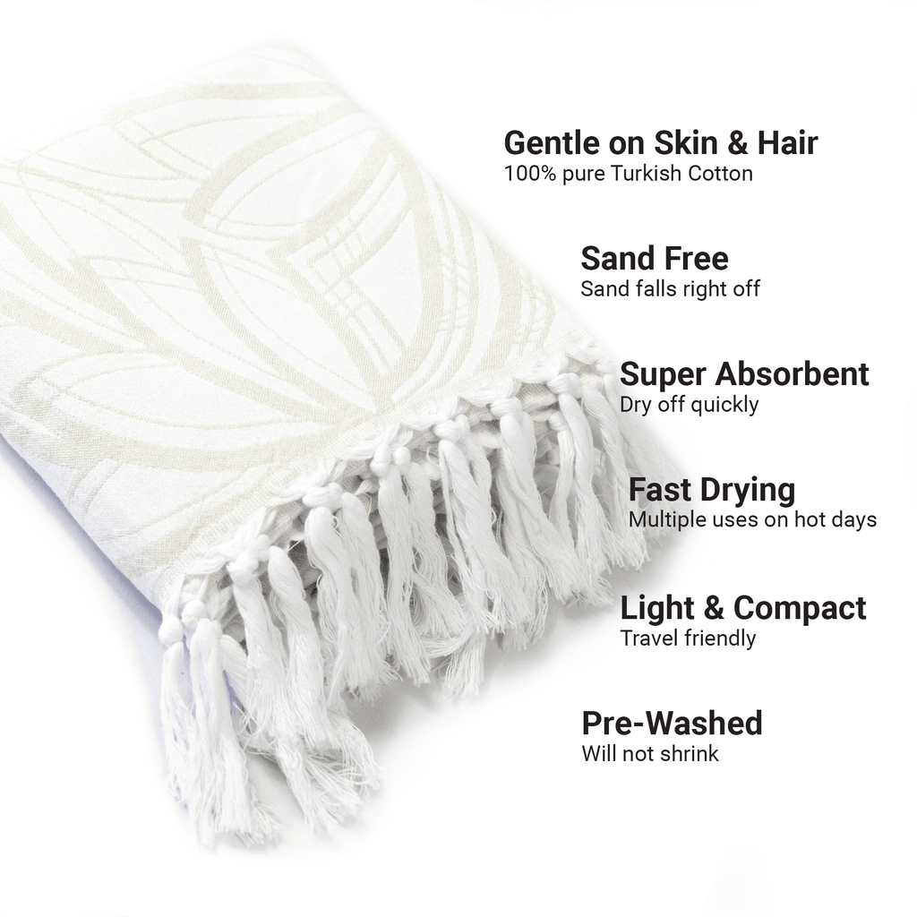 Turkish Towels Canada | Body Towel | Oat + White