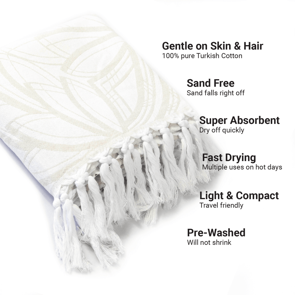 Turkish Towels Canada | Set in Oat + White