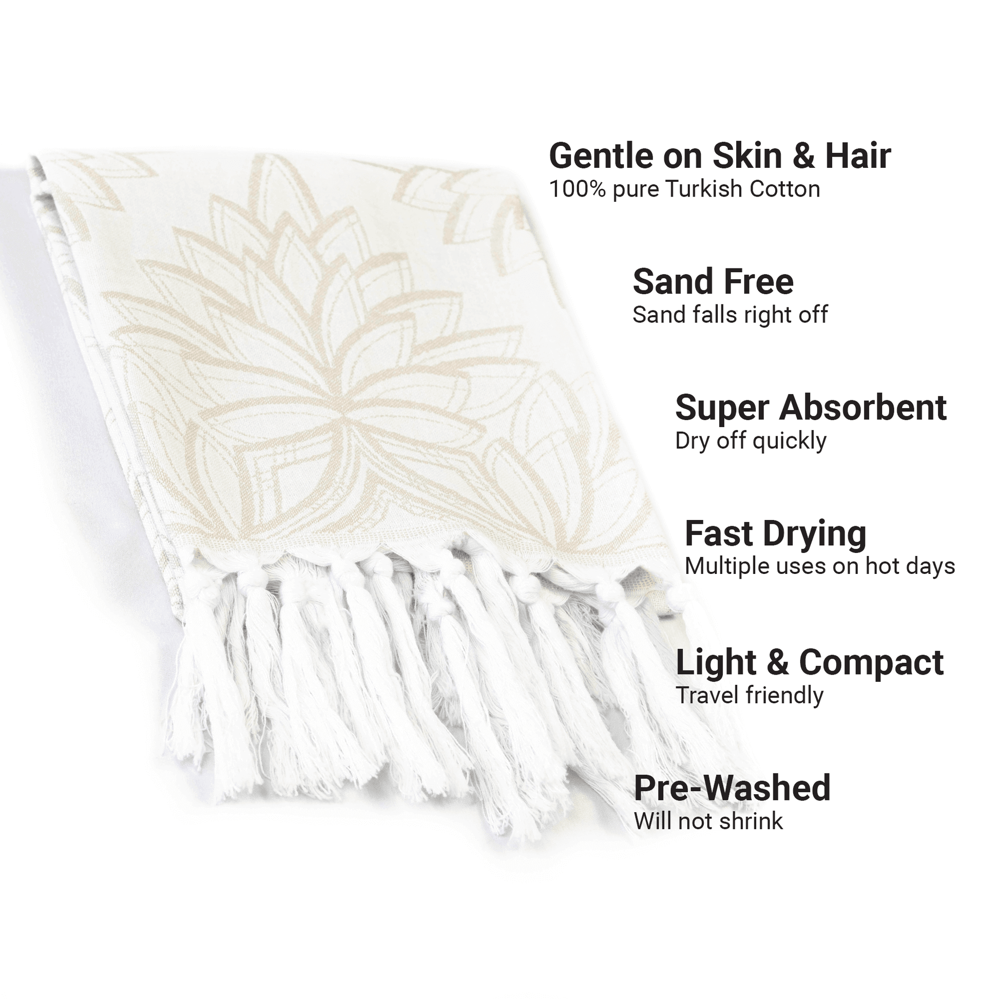 Serviettes turques Canada | Essuie-mains | Avoine + Blanc
