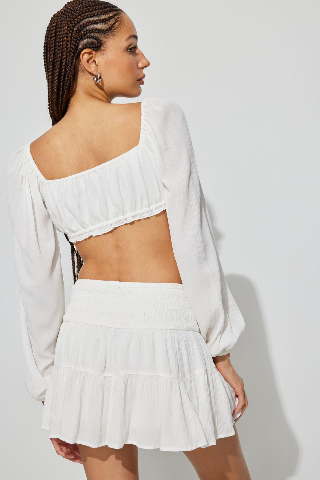 Haut micro-laitière à manches longues